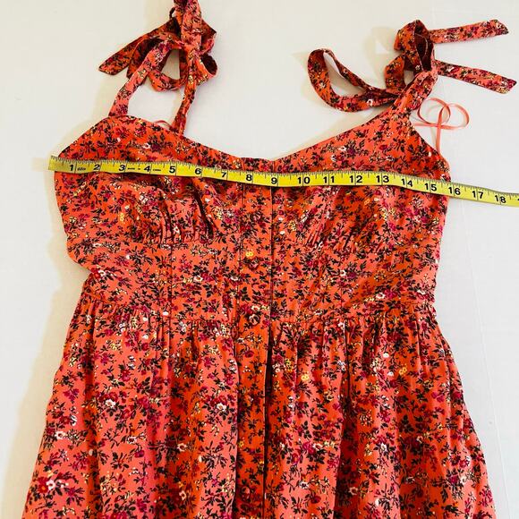 J. Crew Floral Tie Shoulder Tiered Maxi Dress Size 0 - Picture 5 of 6